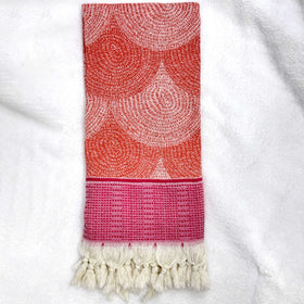 Seashell Turkish Towel - RT863 in Dark Coral/Fuschia