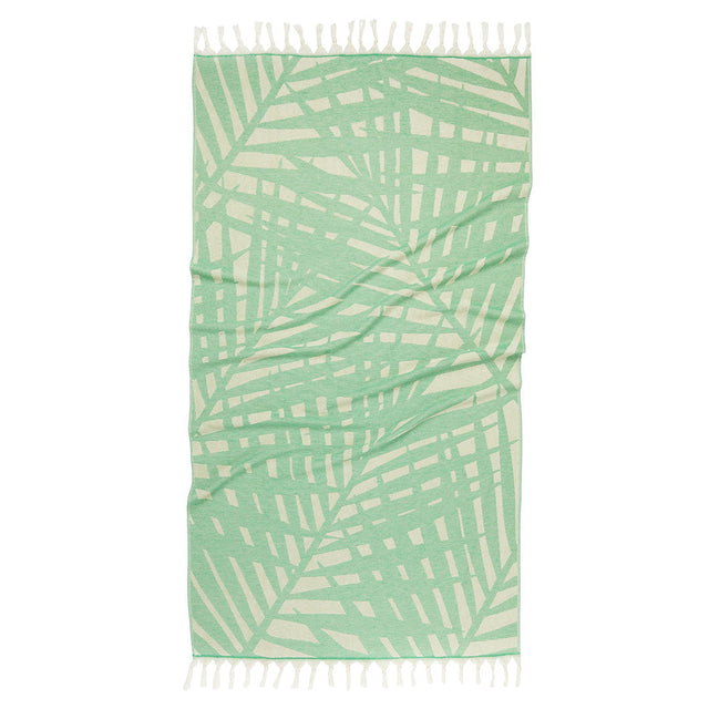 Stock Designs - Raised Terry Jacquard in Green Palm Fronds