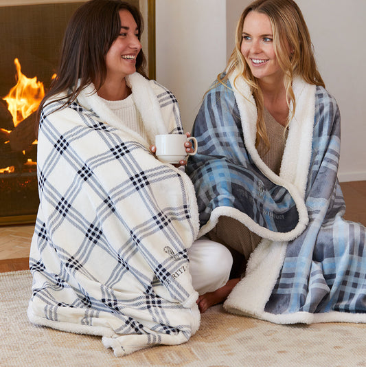 Polar fleece with sherpa back custom printed and dye sub branding