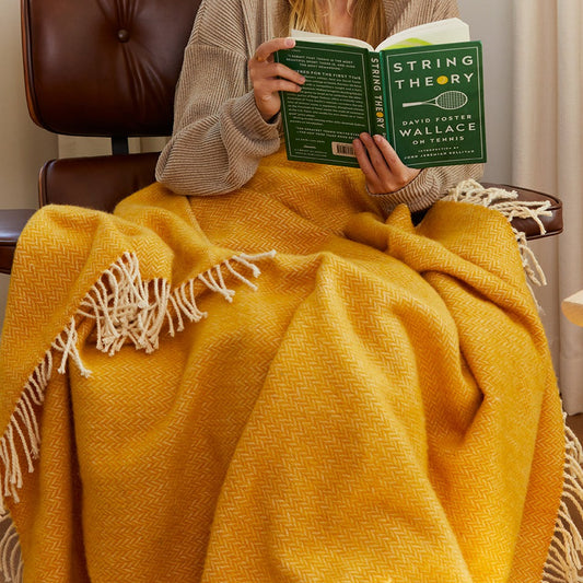 Wool Blanket in Golden Yellow