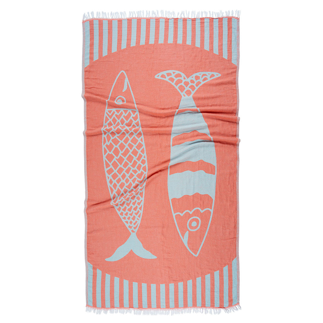 Pesce Duo - 2 Fish - Turkish Towel - RT878