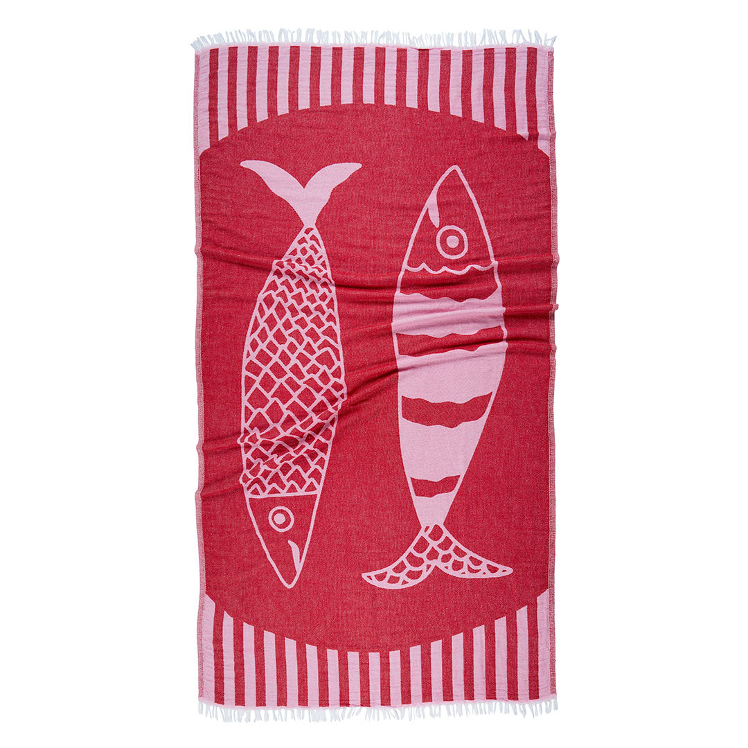 Pesce Duo - 2 Fish - Turkish Towel - RT878