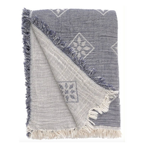 Torino Throw Blanket -RT042 in Navy