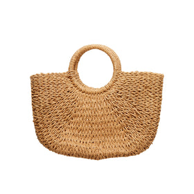 Barcelona Straw Beach Bag Tote - RT410 in Tan