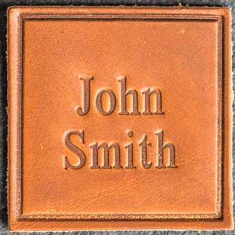 Custom Leather Patches - Branding Labels in Square - 2x2"
