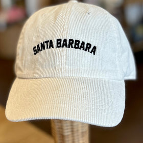 SB Embroidered Baseball Cap in White Corduroy