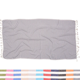 Antibes Striped Blanket - RT087 in Dark Grey
