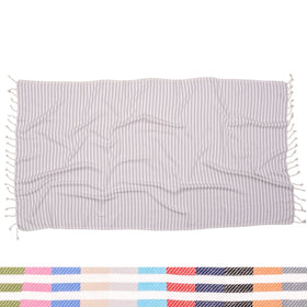 Antibes Striped Blanket - RT087 in Silver Grey