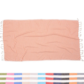 Antibes Striped Blanket - RT087 in Coral
