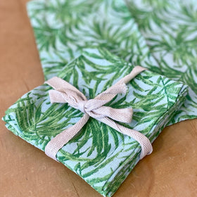 Cocktail Napkins Tropical Set of 4 in Green