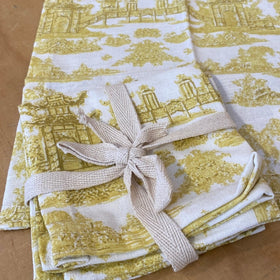Cocktail Napkins Tropical Set of 4 in Mustard