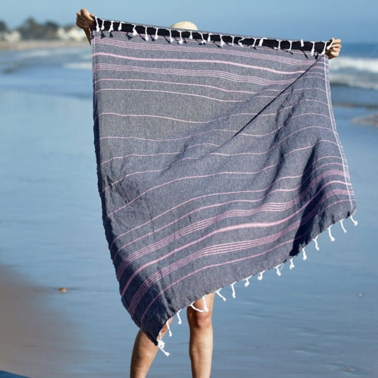 Essential III - Double Color Stripe Turkish Towel - The Riviera Towel Company