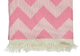 Corsica Zig Zag Towel in Hot Pink