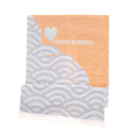 LOVE from Santa Barbara Beach Towels in Grey/Orange