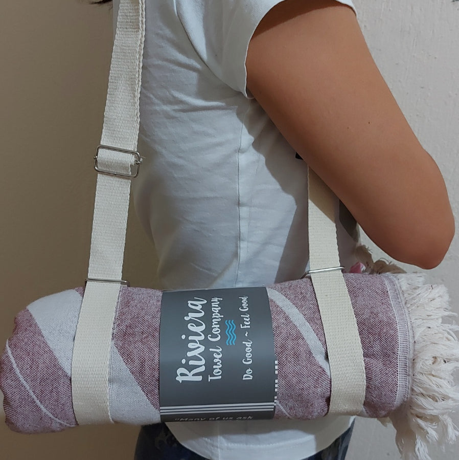 Carry Straps Leather Canvas and Poly-Nylon for Turkish Towels and Blankets RT881