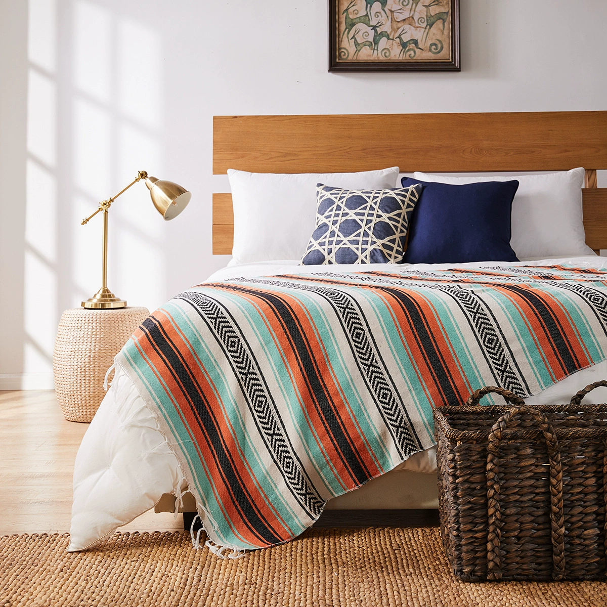 Riviera Maya Falsa Throw - Custom Decorated Sarapes  RT747