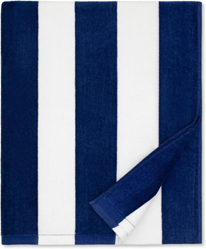 Cabana Stripes,  100% Cotton, Heavy Weight Terry Velour Pool Towel - RT752