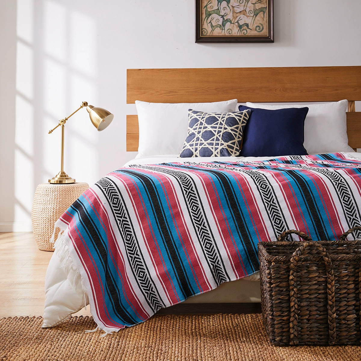 Riviera Maya Falsa Throw - Custom Decorated Sarapes  RT747