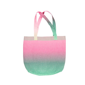 Tropical Collection 100% Cotton Beach Totes - RT850 in Pink/Green
