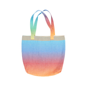 Tropical Collection 100% Cotton Beach Totes - RT850 in Skyblue/Orange