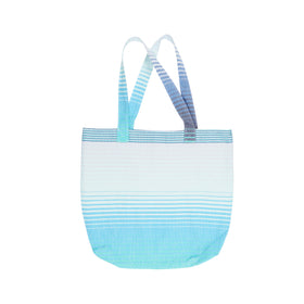 Tropical Collection 100% Cotton Beach Totes - RT850 in White/Turquoise