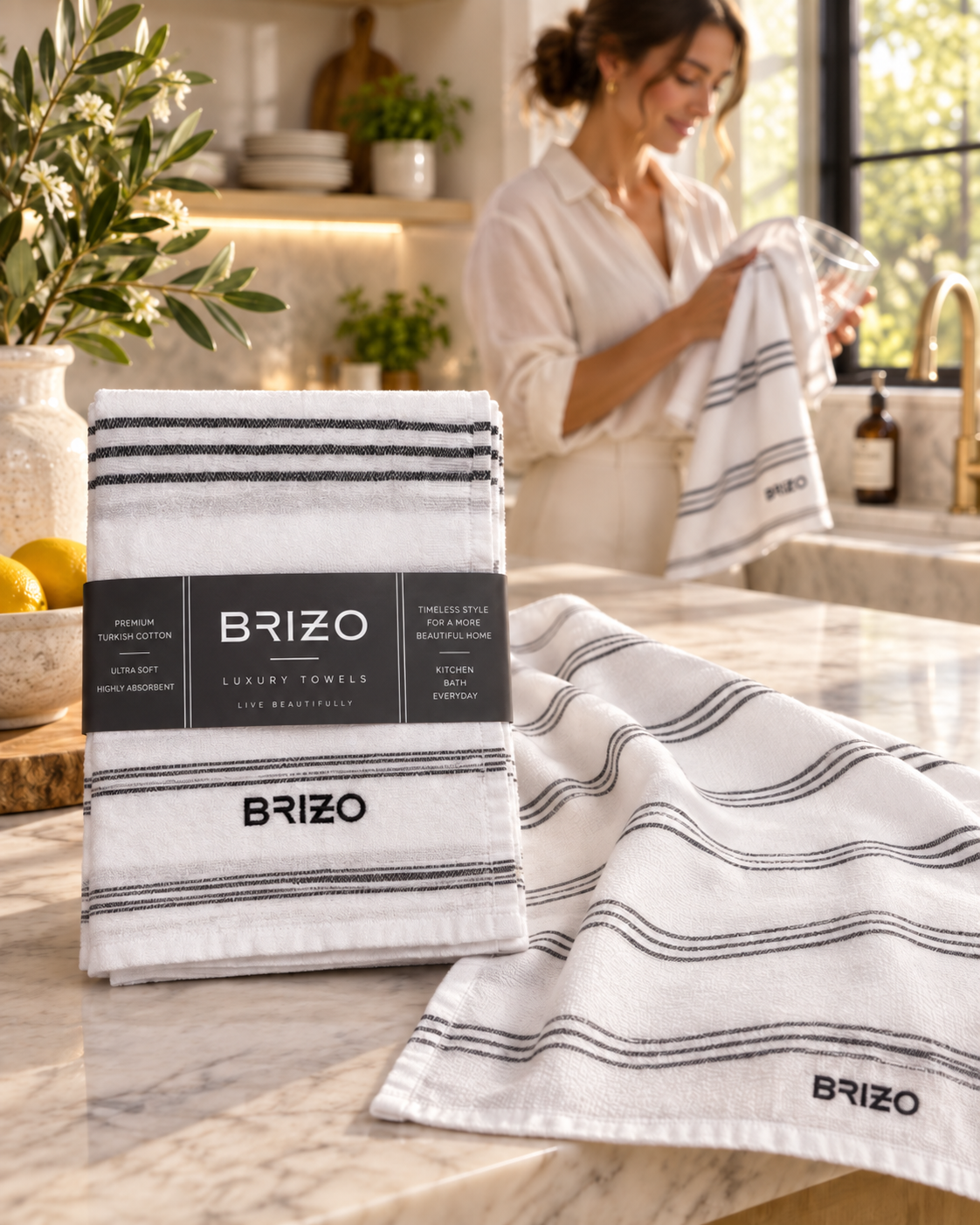 Custom Kitchen Tea Towels - Jacquard Woven 100% Cotton - RT904