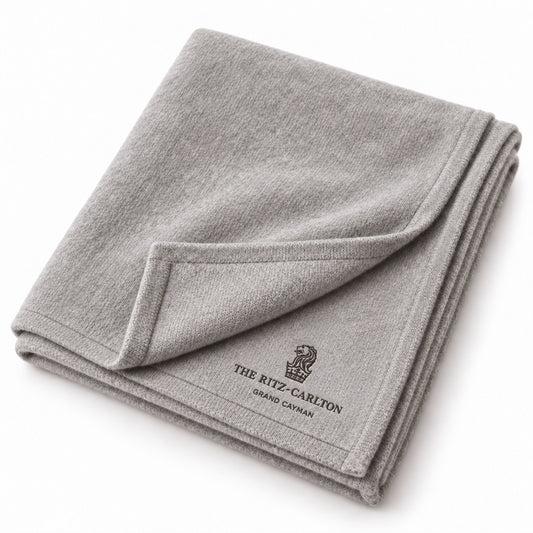 Custom Cashmere Blanket Throw in Silver
