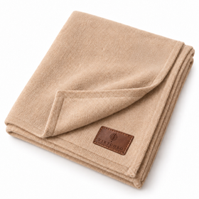 Custom Cashmere Blanket Throw - RT905 in Wheat