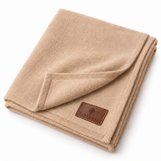 Custom Cashmere Blanket Throw in Wheat
