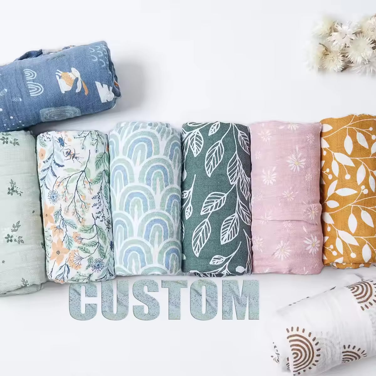 Baby Swaddle Cotton & Bamboo Customized & Certified -  RT840