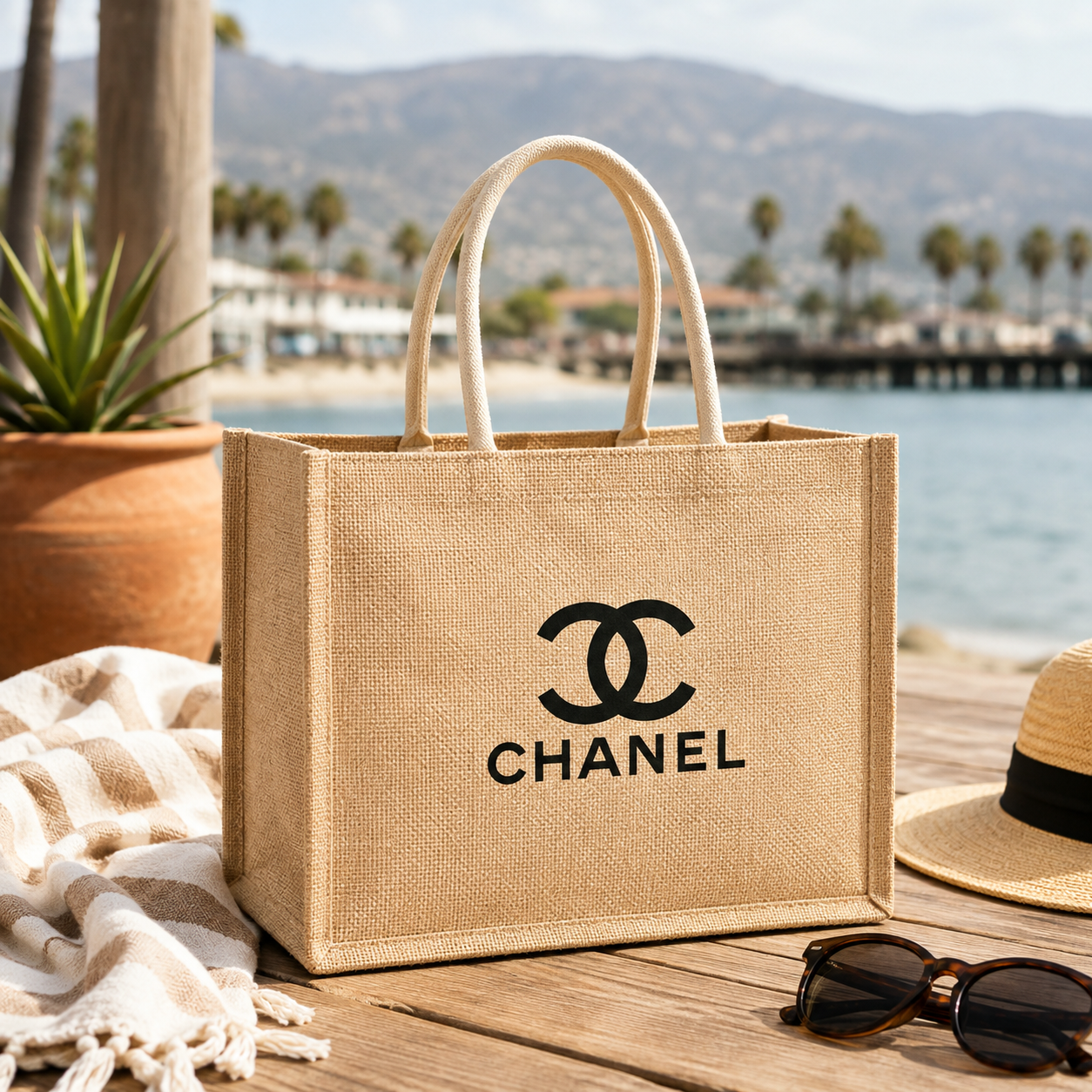 The East Beach Rope Tote Jute Beach Bag - RT902