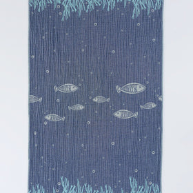 Promotional Fish Reef Turkish Towel - RT871 in Navy/Turquoise