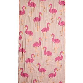 Promotional Pink Flamingo Turkish Towel - RT872 in Pink/Ivory
