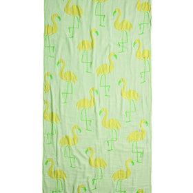 Promotional Pink Flamingo Turkish Towel - RT872 in Yellow/Lime