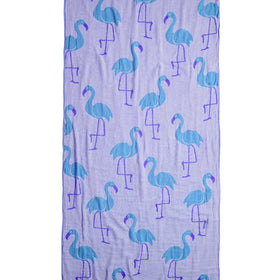 Promotional Pink Flamingo Turkish Towel - RT872 in Turquoise/Lavender