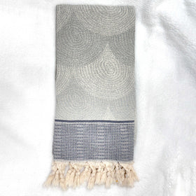 Seashell Turkish Towel - RT863 in Silver/Dark Grey