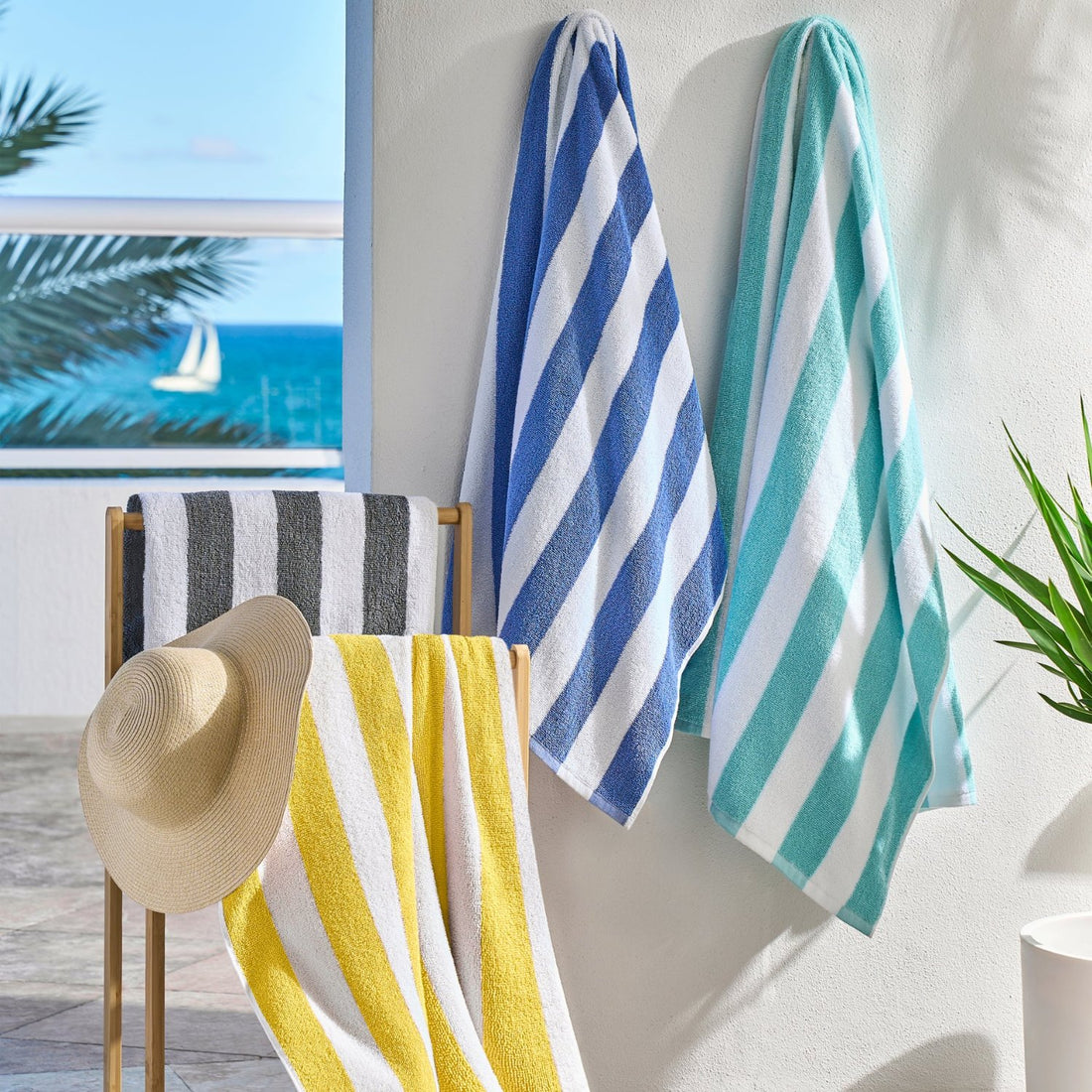 Seaside Stripe Terry Pool Towels