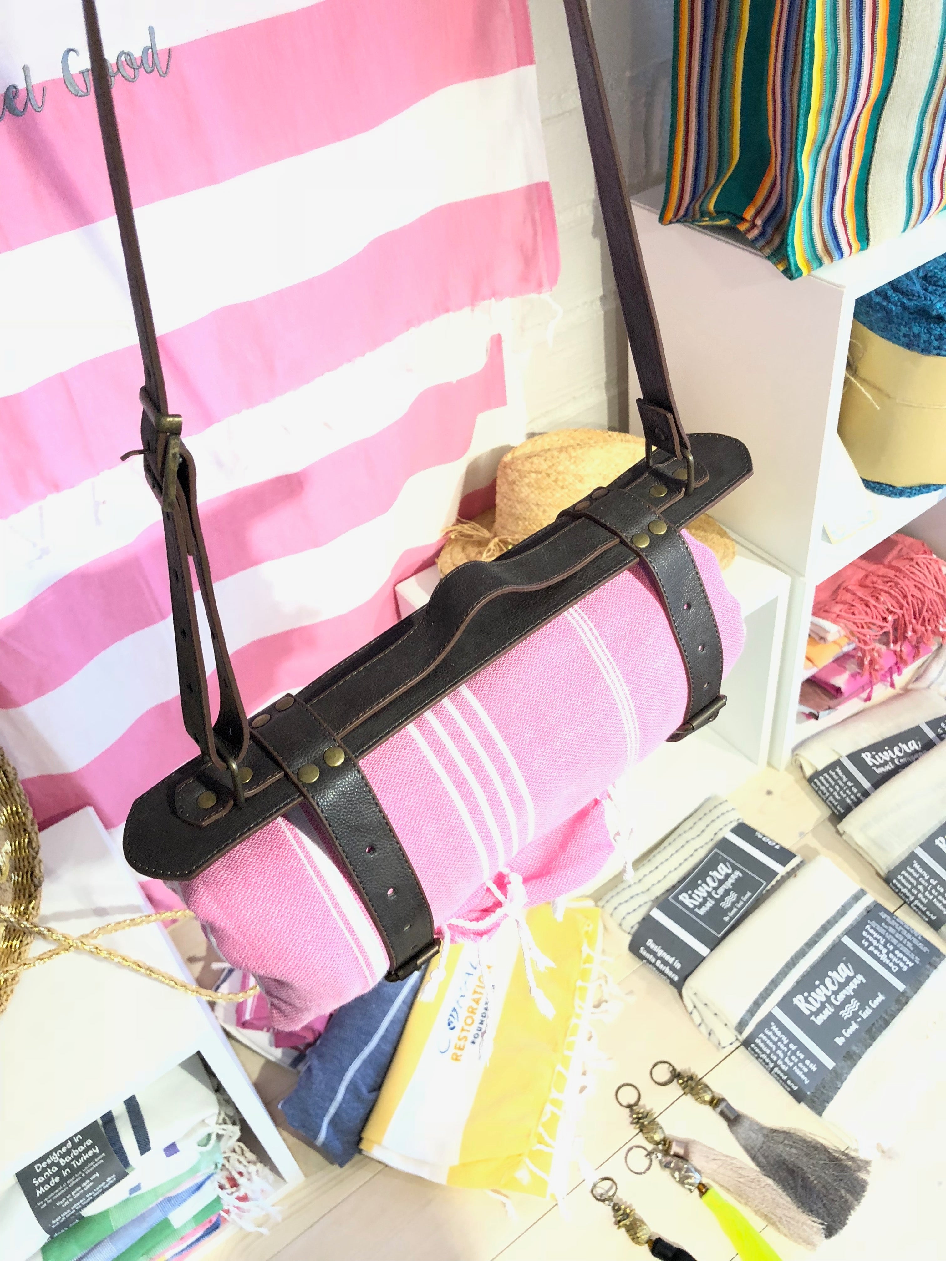 Carry Straps Leather Canvas and Poly-Nylon for Turkish Towels and Blankets RT881