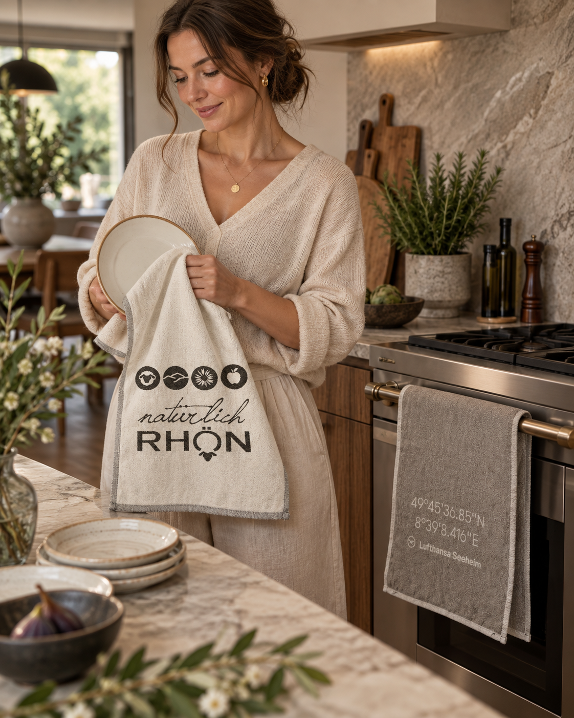 Custom Kitchen Tea Towels - Jacquard Woven 100% Cotton - RT904