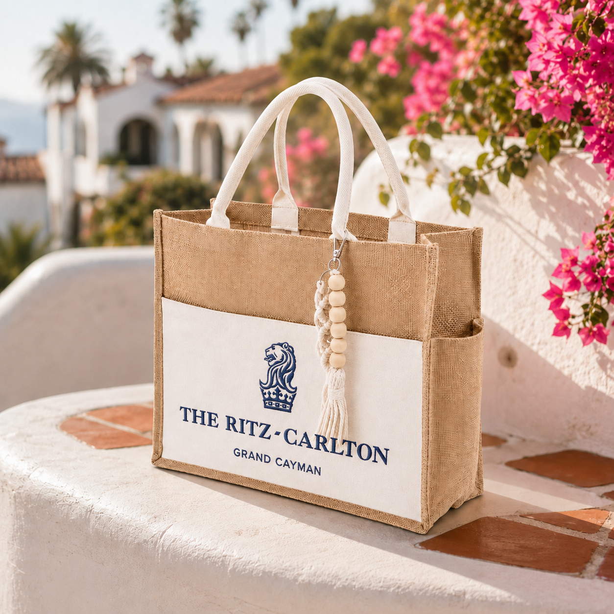 The Moxi Elevated Jute Tote with Rope Handle Beach Bag - RT901