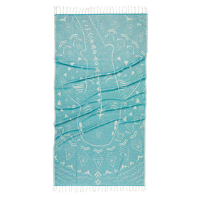 Stock Designs - Raised Terry Jacquard - RT853 in Teal Native Shark
