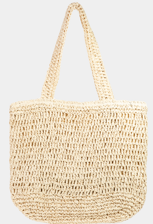 Straw Knit Zipper Tote Bag - photo 1