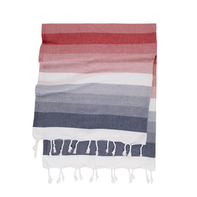 Santa Barbara Turkish Towel RT014 in Red/Navy