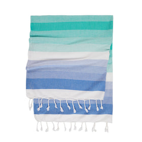 Santa Barbara Turkish Towel RT014 in Sea Green/Royal Blue