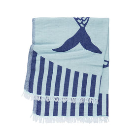 Pesce Duo - 2 Fish - Turkish Towel - RT878 in Navy/Mint