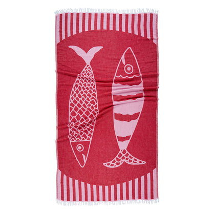 Pesce Duo - 2 Fish - Turkish Towel - RT878