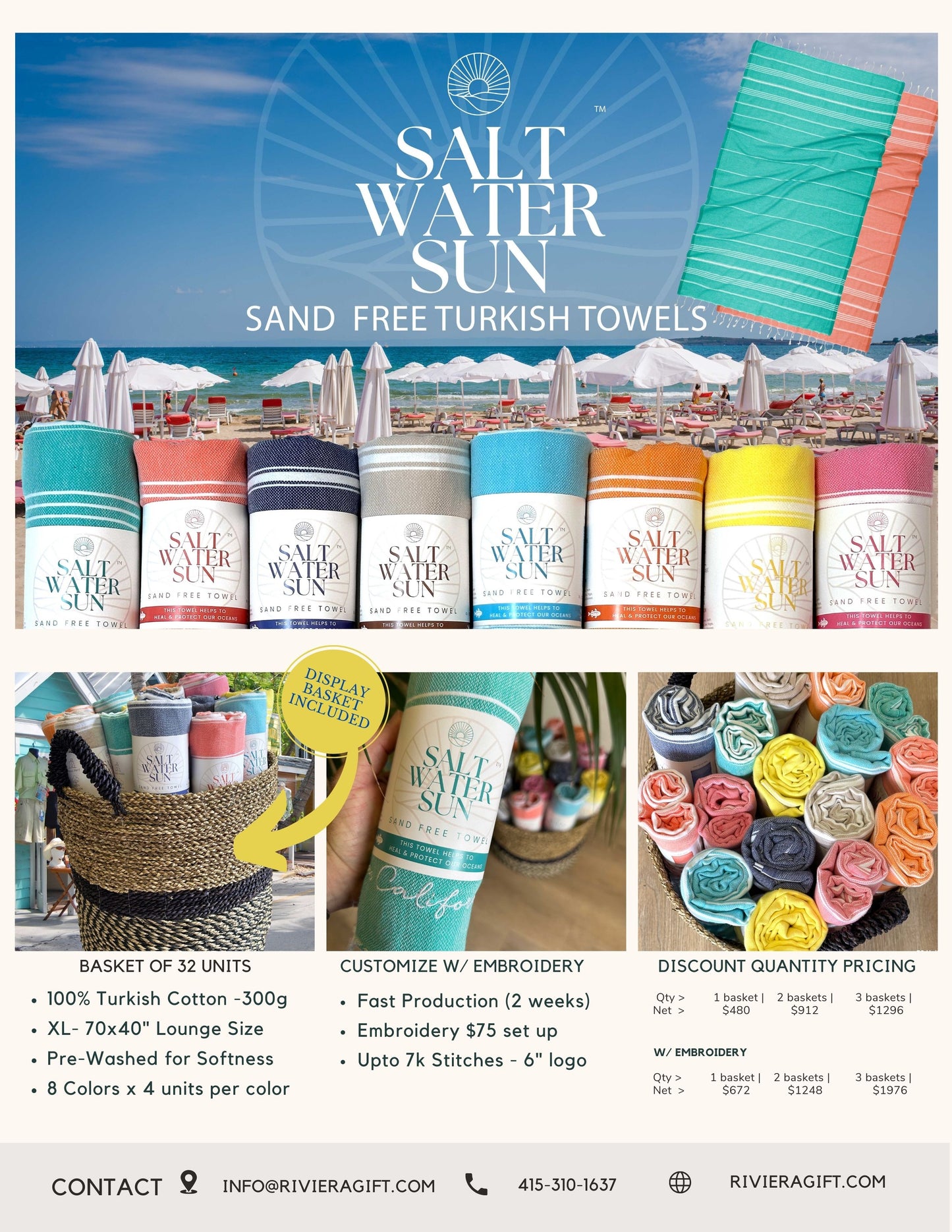 Turkish Towel - Colorful Collection - 32 Peshtemals + Retail Store Display RT791