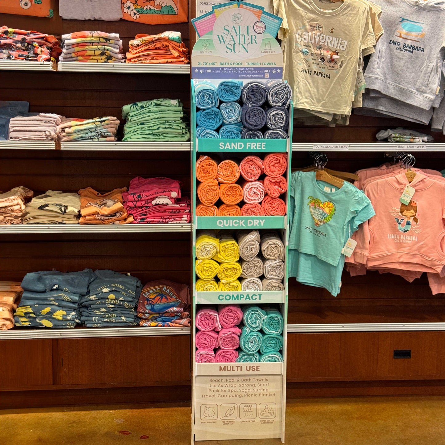 Salt Water Sun - "Grab and Go" Rolled Turkish Towels - 48 Units + Retail Store Display RT789 & RT790