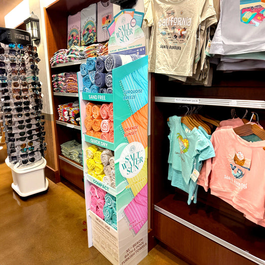 Salt Water Sun - "Grab and Go" Rolled Turkish Towels - 48 Units + Retail Store Display RT789 & RT790