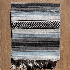 Riviera Maya Falsa Throw - Custom Decorated Sarapes  RT747 in Blue